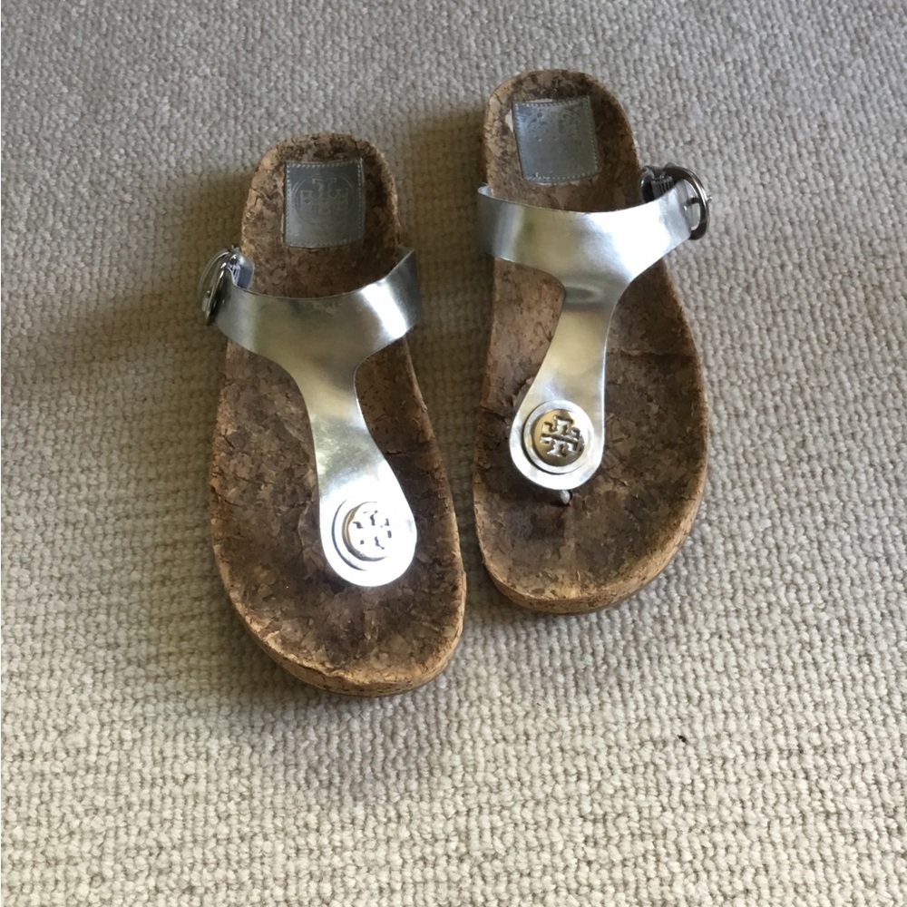 Tory Burch Silver Sandals